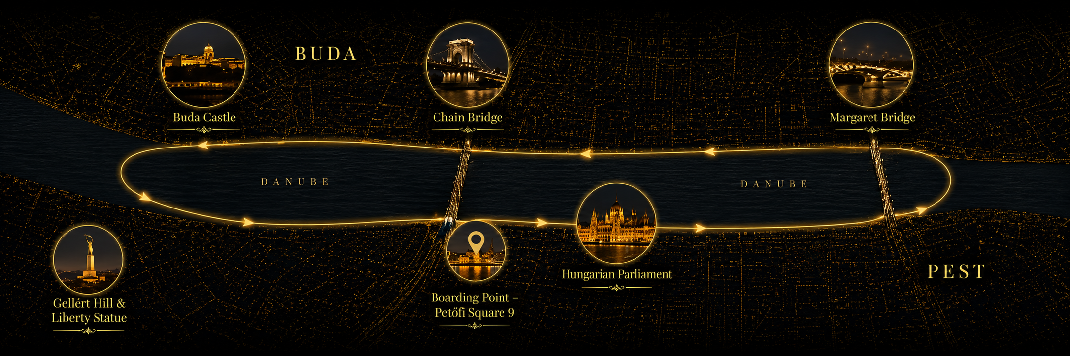 Floating Lotus Budapest cruise route map